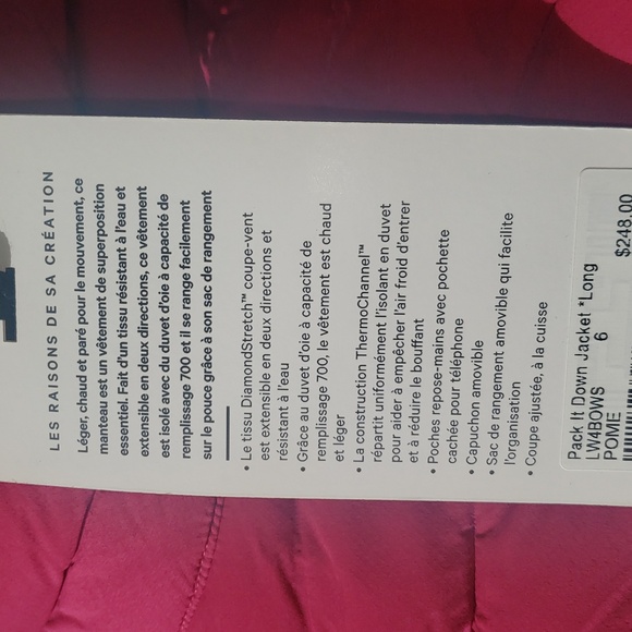 Lululemon Pack It Down Long Jacket Raspberry 6 NWT - Picture 9 of 11